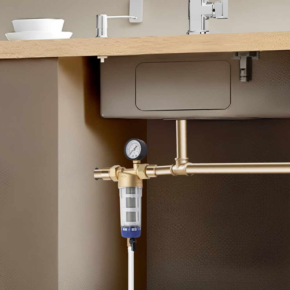 Purewater Whole House Water Pre-Filter System Reusable Spin Down Sediment Filter