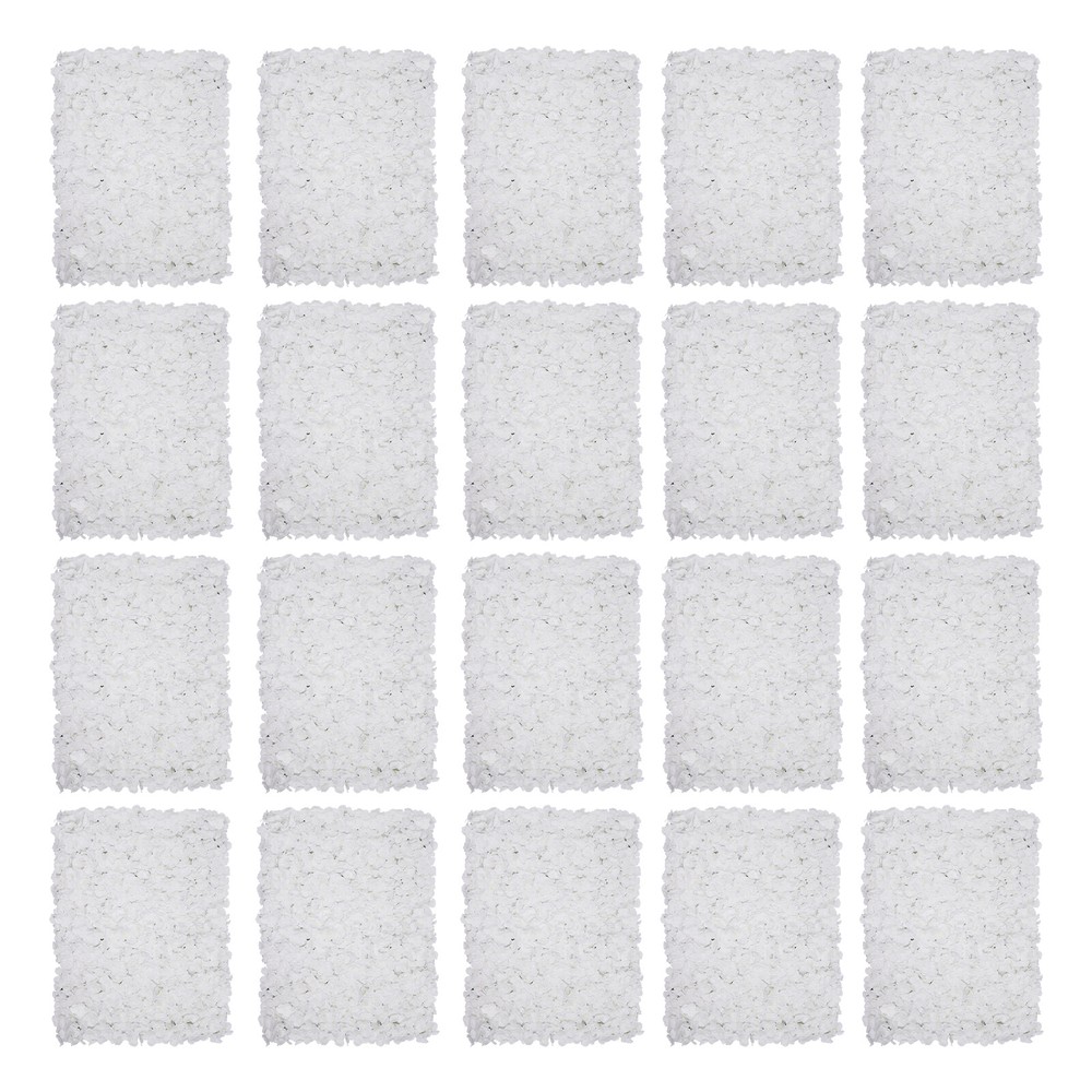 20Pcs Flower Panel White Artificial Flower Wall Panel Flower Backdrop Wall Decor