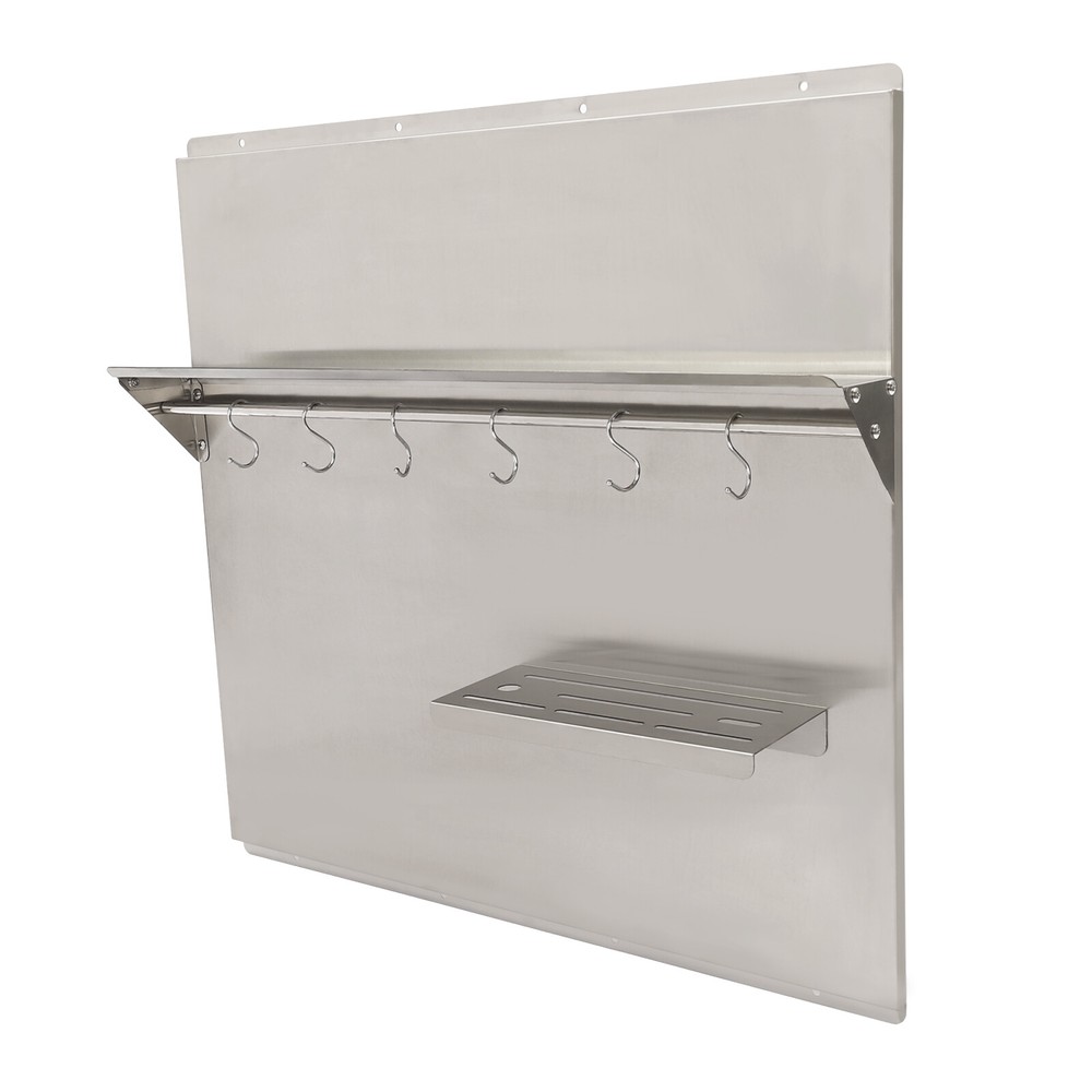Backsplash with Shelf Stainless Steel Kitchen Range Hood Wall Tile Shield Silver