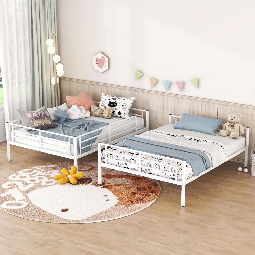 Save Space or Split Into 2 Beds Full Over Full Metal Bunk Bed