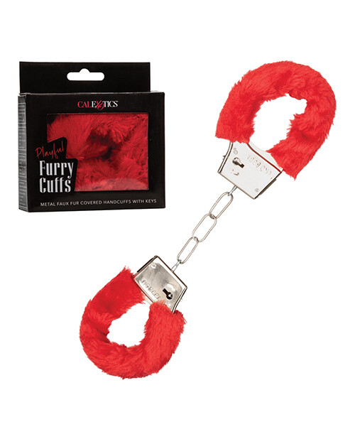 Playful Furry Cuffs Red