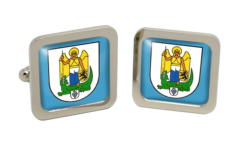 Jena (Germany) Square Cufflink in Chrome Box