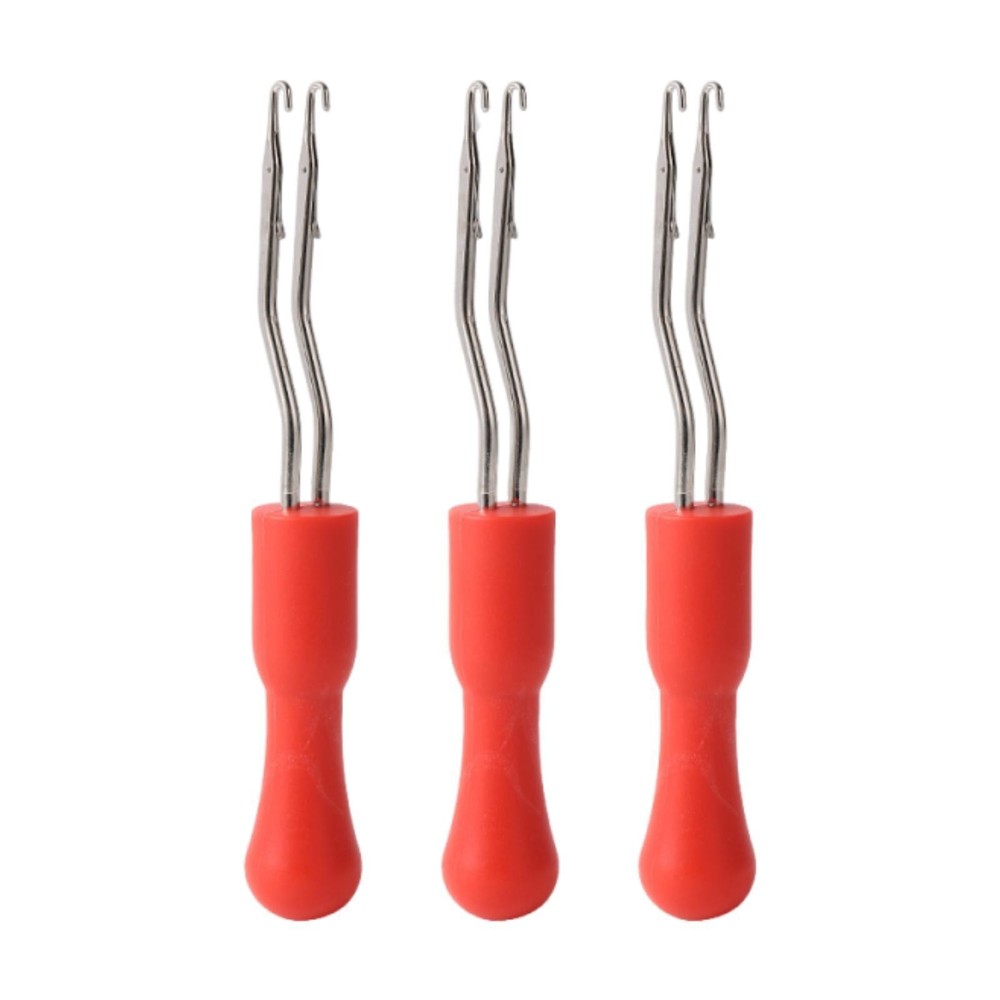 3 Pieces Latch Hooks for Carpet Making Double Head