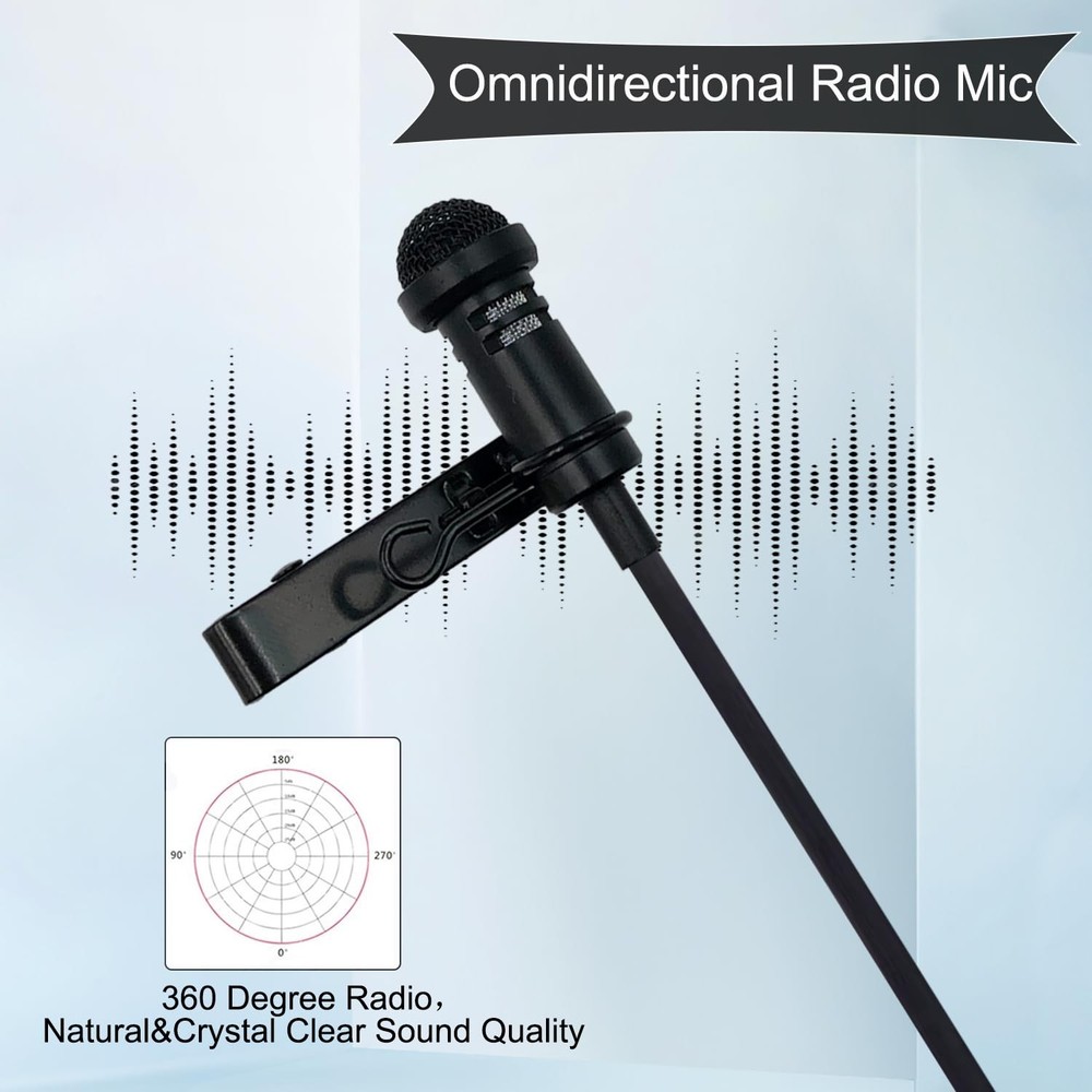 Lavalier Microphone with Sennheiser Wireless Bodypack Transmitter Omnidirecti...