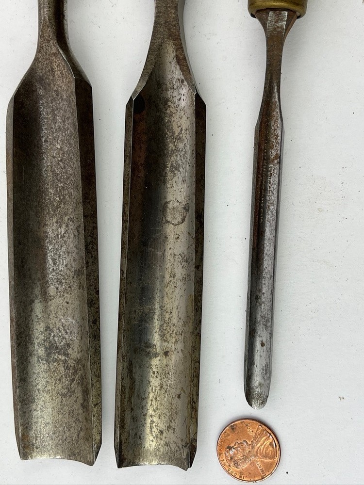 3 James Swan Socket Firmer Gouges with Handles 1 ", 7/8" & 1/4" Ready To Use