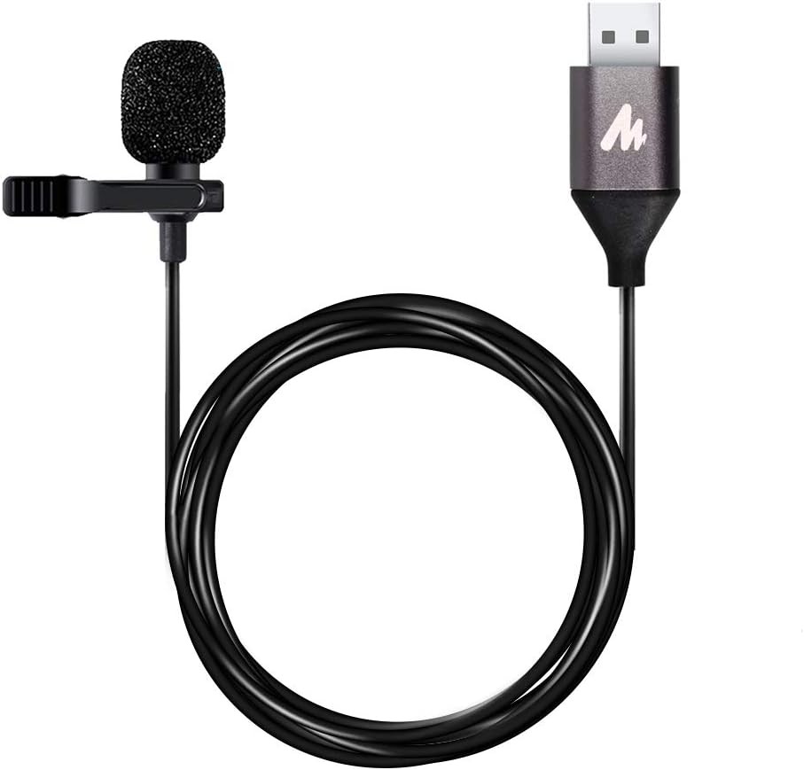 MAONO USB Lavalier Microphone, 192KHZ/24BIT Plug & Play Omnidirectional Lapel Sh
