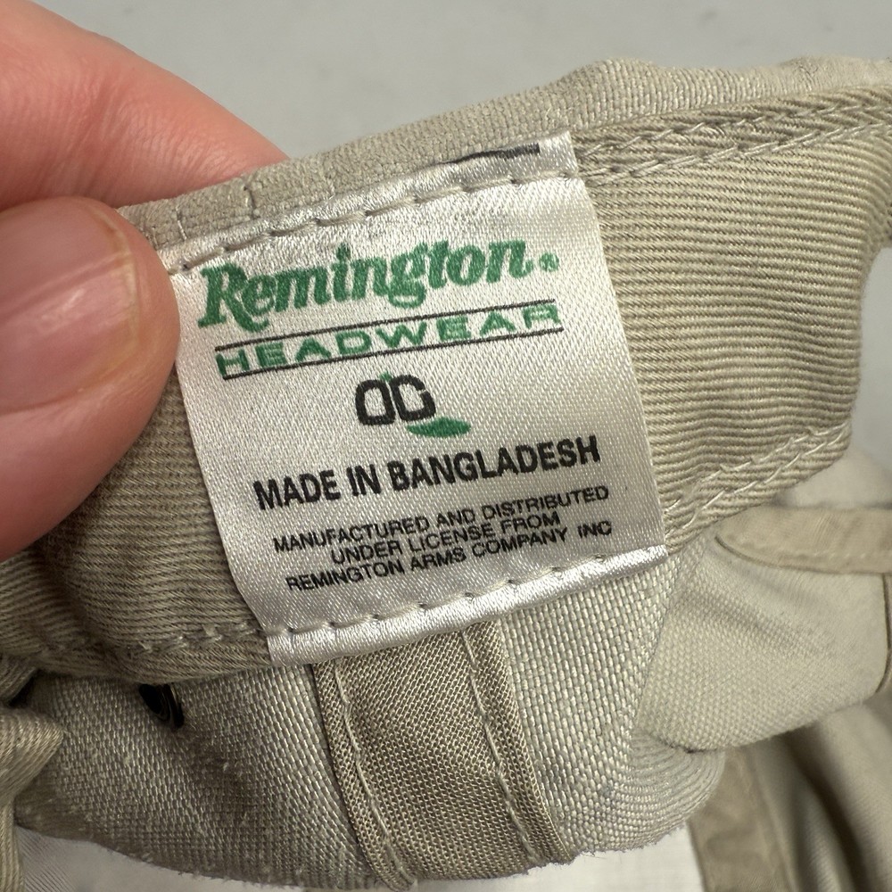 Remington Logo Youth Hat Cap Beige Brown Adjustable Strapback Vented Hunter EUC