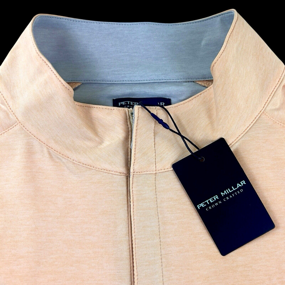 Peter Millar Crown Crafted Stealth Performance Quarter Zip Pullover Peach 2XL