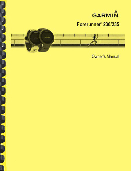 Garmin Forerunner 230 235 Watch OWNER'S MANUAL