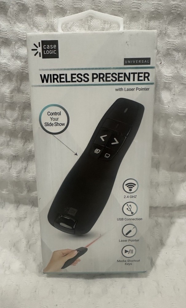 Case Logic Wireless Presenter With Laser Pointer - 2.4 GHZ USB Connection