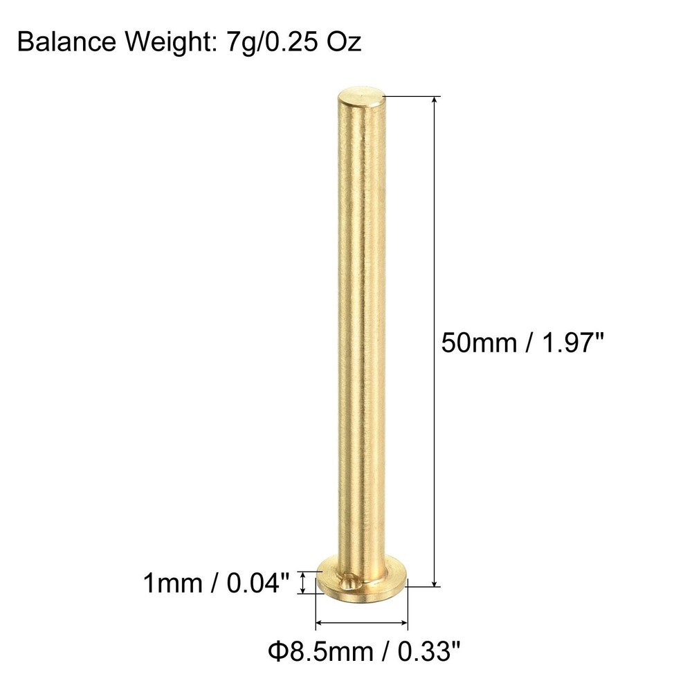 7g Golf Brass Tip Weights, 12.7x8.5mm Plug Insert Fitting, Copper