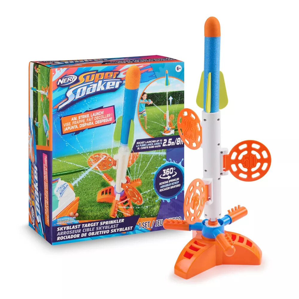 Nerf Super Soaker Skyblast Target Sprinkler - Aim/Strike/Launches up to 8'!