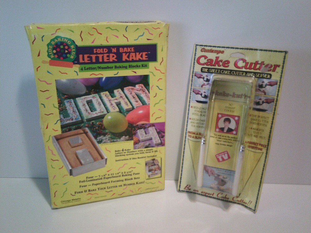 New CAKE BAKE TOOLS. Square Cutter / Server & Fold & Bake Letter Pan FREE SHIP