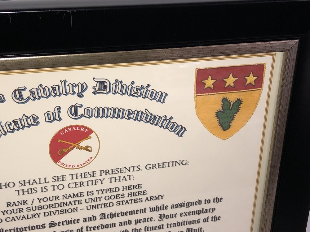 23RD CAVALRY DIVISION / COMMEMORATIVE - CERTIFICATE OF COMMENDATION