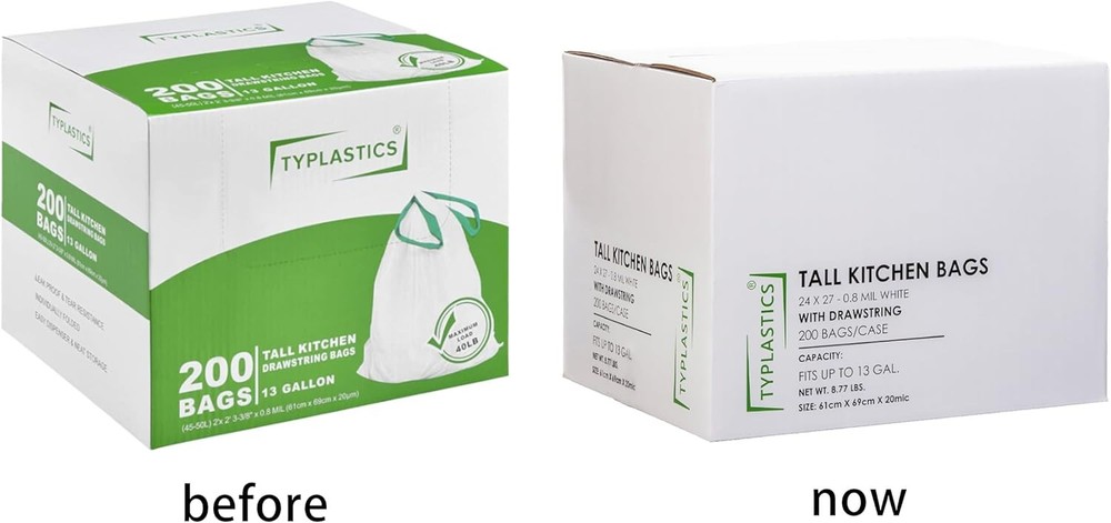 Tall Kitchen Drawstring Trash Bags 13 Gallon 200 (Count)