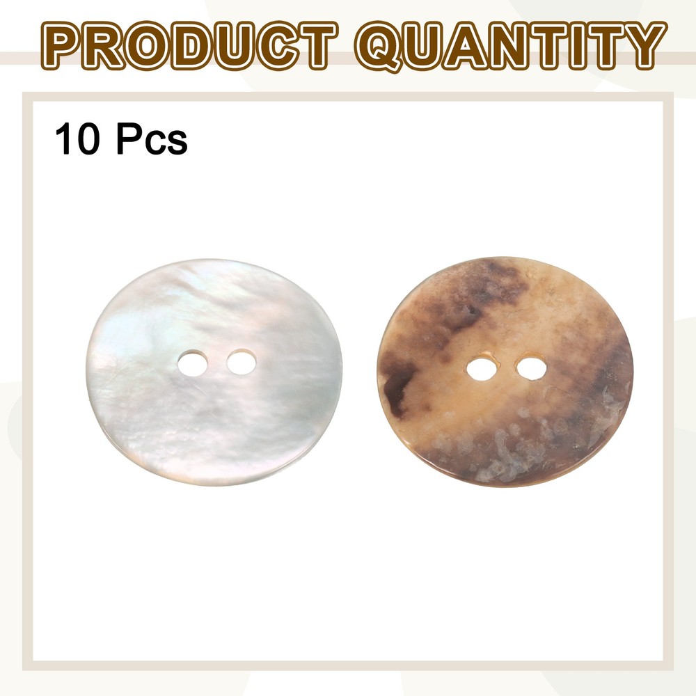 10pcs Pearl Shell Buttons 0.8" Round Shell Sewing Button for Cloth Craft