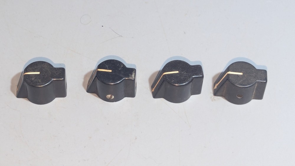 Vintage Radio Control Knobs Pointer Arrow Bakelite Brass Insert Ham Audio