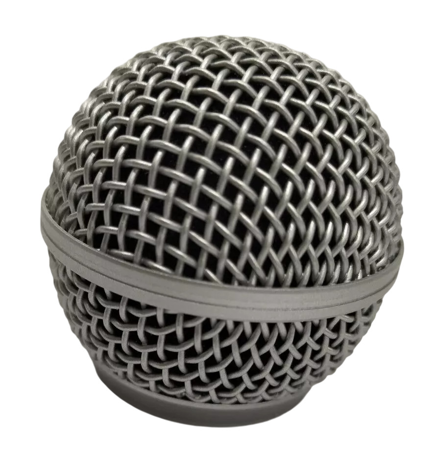 Replacement Microphone Head Compatible Shure SM58 Beta58 Ice Cream Headphone Silver