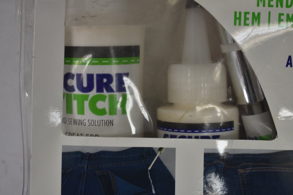Secure Stitch Liquid Sewing Solution 7 Piece Set No Needle Or Thread Fabric Glue