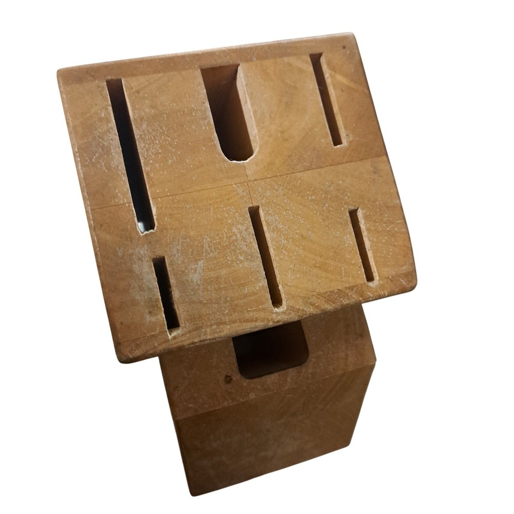 Farberware Wood Knife Block Holder Angled Kitchen Storage Organizer