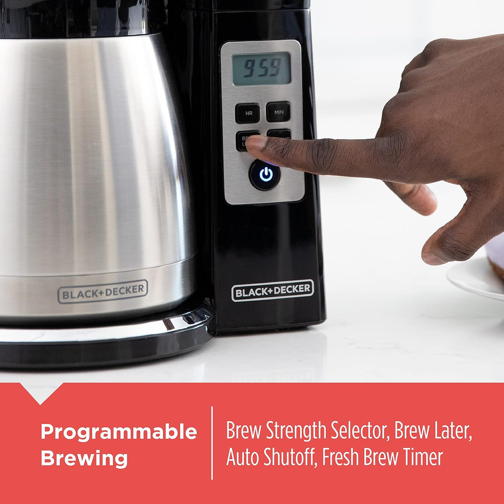 12 Cup Thermal Programmable Coffee Maker with Brew Strength and VORTEX Technolog