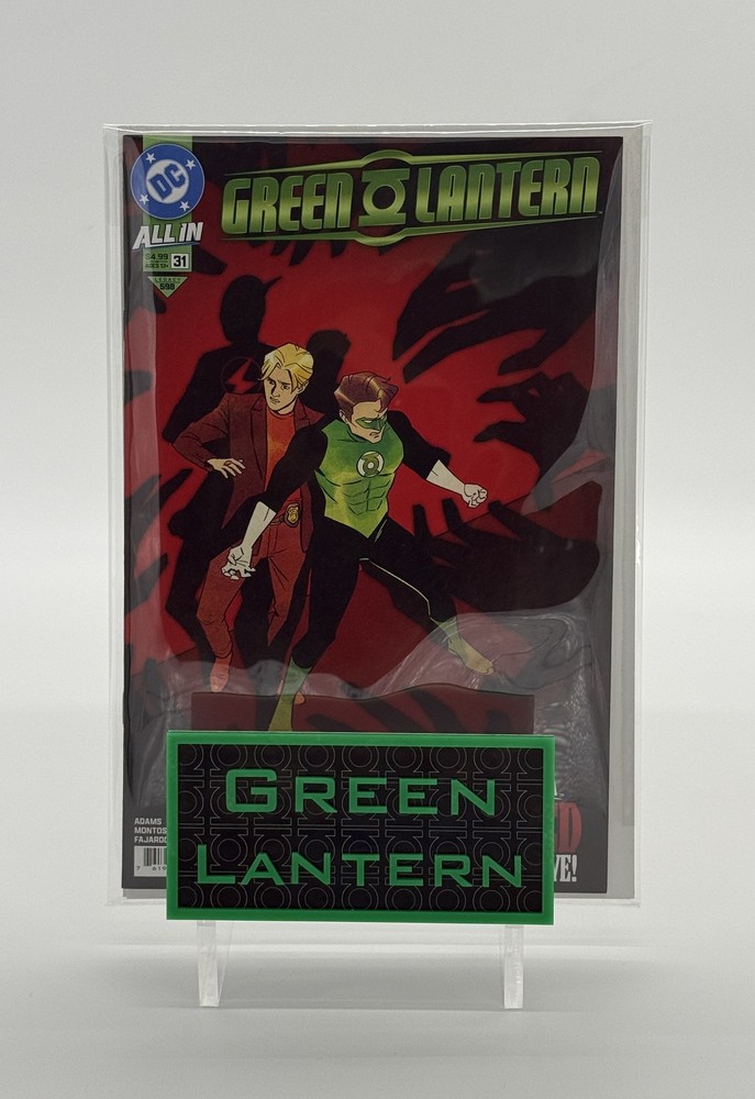 Custom Comic Book Stand - Green Lantern (Engraved) Laser Cut/Not 3D Prnt