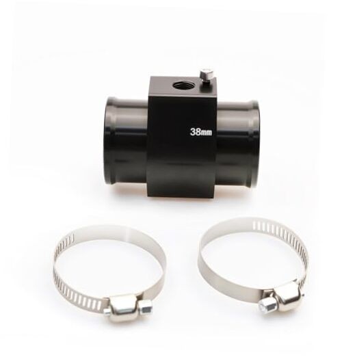 Aluminum Sensor Gauge Radiator Hose Adapter, Universal Water 38MM BLACK