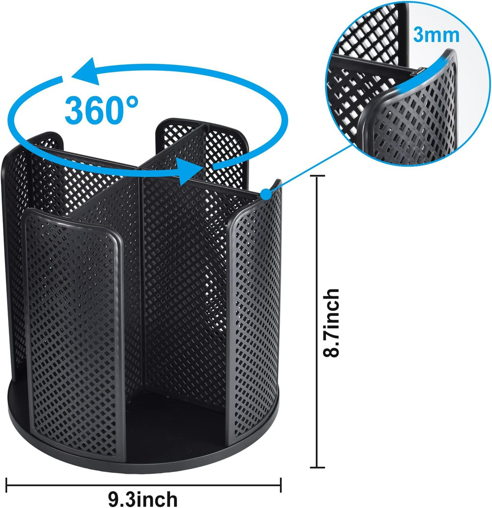 Coffee Cup Dispenser, Rotatable Cups and Lids Holder for 5-16Oz Cups 4 Compartme