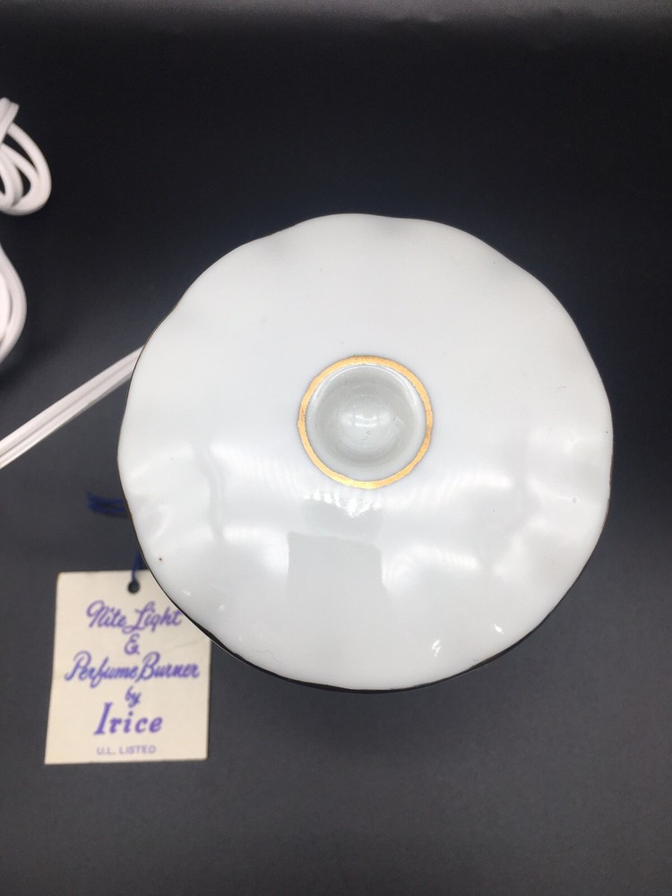 Vintage I W Rice & Co Porcelain Perfume Diffuser Night Light