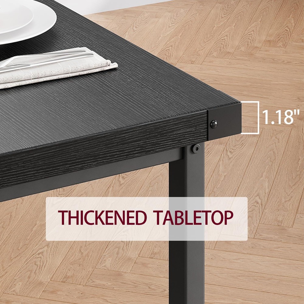 Kitchen Table with 2 Benches ,3 Piece Dining Table Set for 4 ,Dinette Set Black