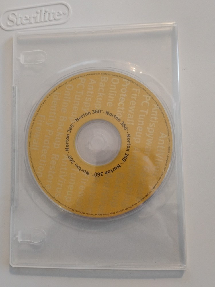 Norton 360 All In One Security CD 2007