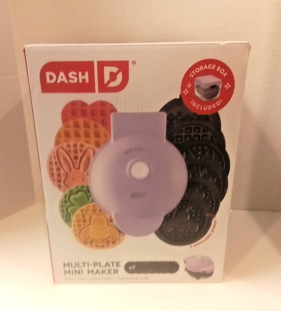 Dash Multi-Plate Mini Waffle Maker with Removable Plates Bee Bunny Clover Heart