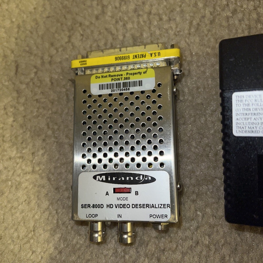Miranda SER-800D Serial to Parallel Transcoder - HD-SDI to Parallel HD, BNC, D-C
