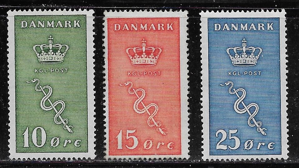 Denmark Scott #'s B3 - B5 MH