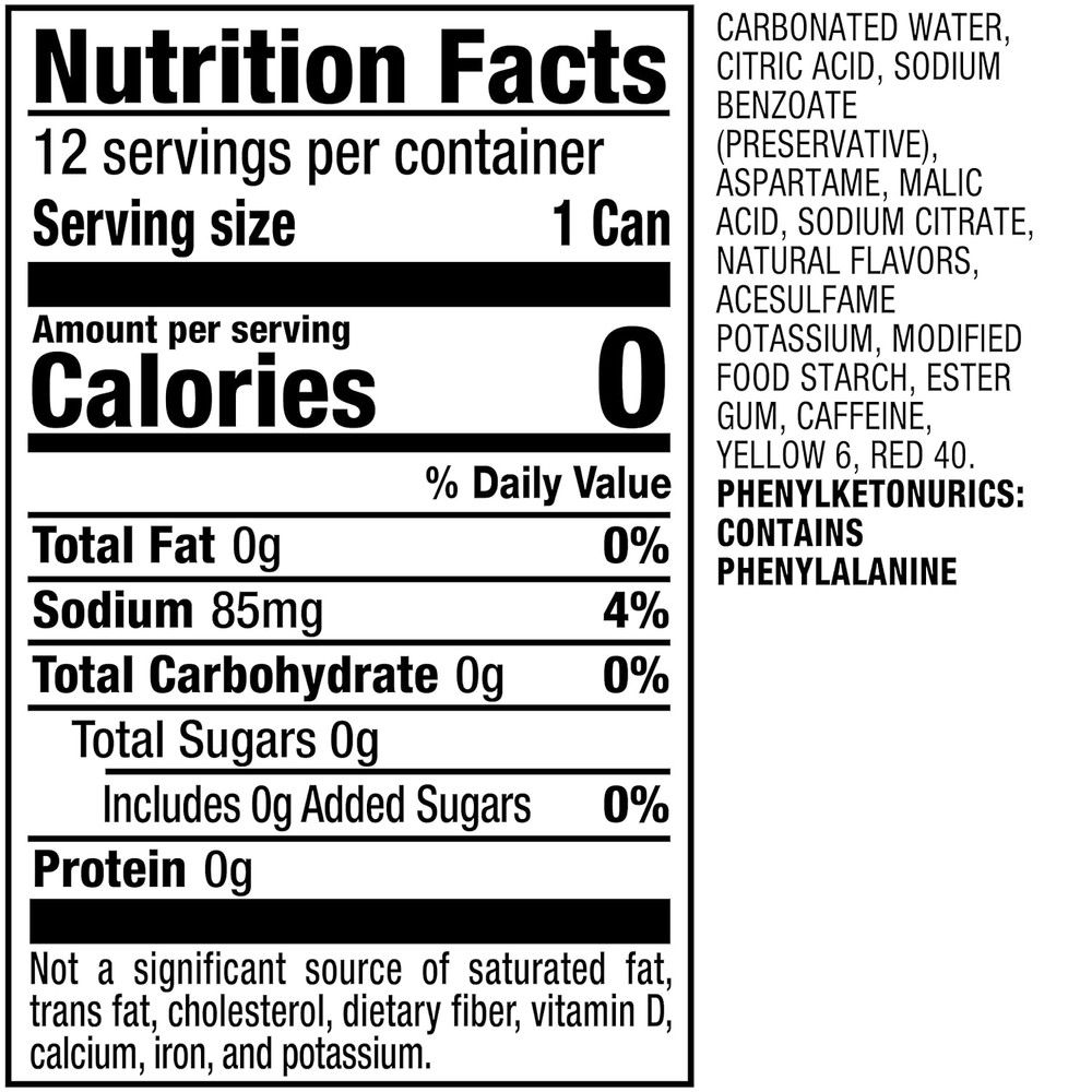 Sunkist Zero Sugar Orange Soda, 12 Fl Oz Cans, 12 Pack