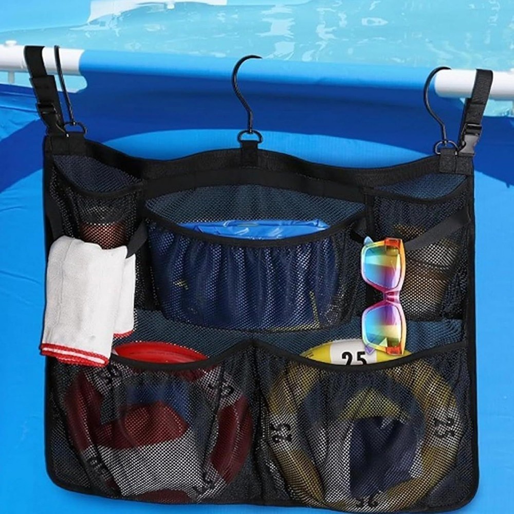 Functional Pool Storage Basket with Five Compartments for Various Items