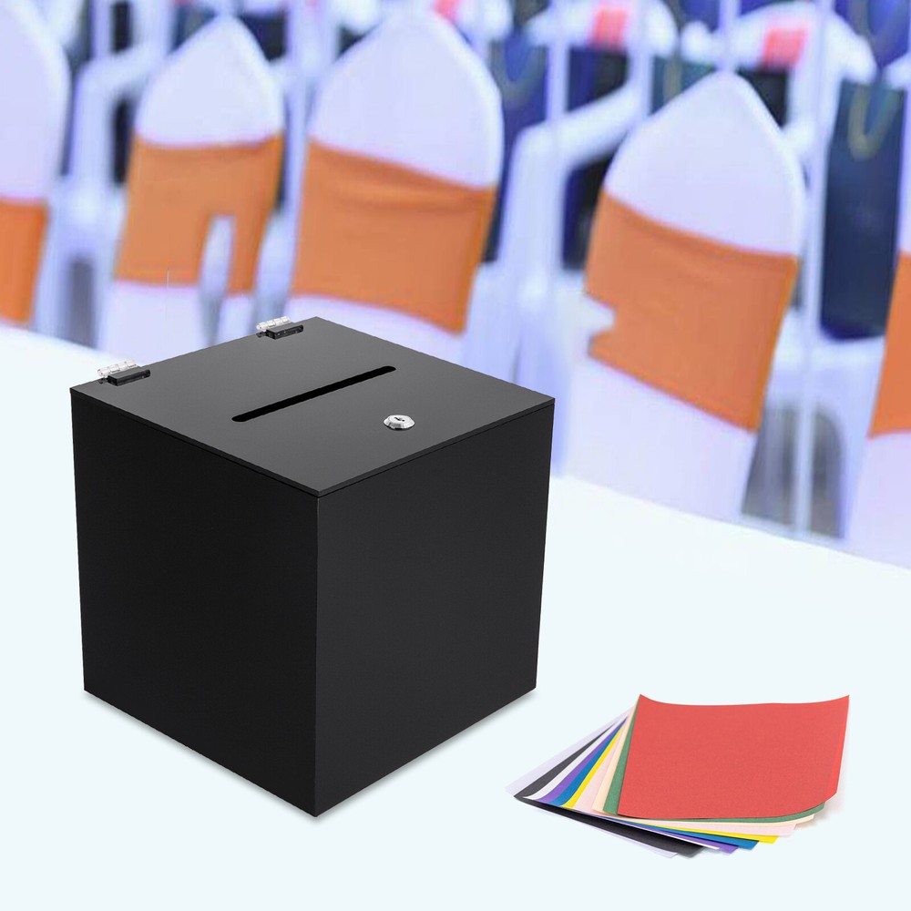 Acrylic Donation Box, Suggestion Box with Lock, Money Storage Container