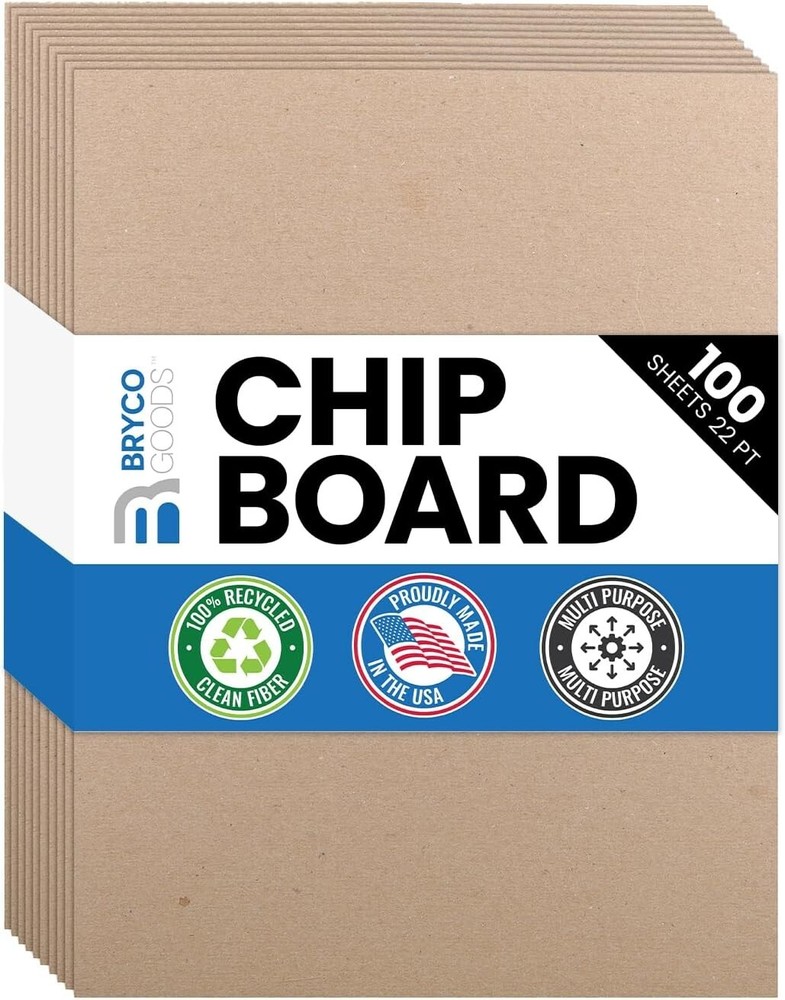 Versatile Kraft Chipboard Sheets - 100 Count, 8.5" x 11" for Creative Projects