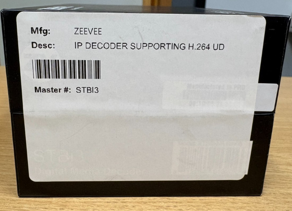ZeeVee STBI3 IP & Broadcast Streaming Content Decoder (P/N: STBi3-NA)