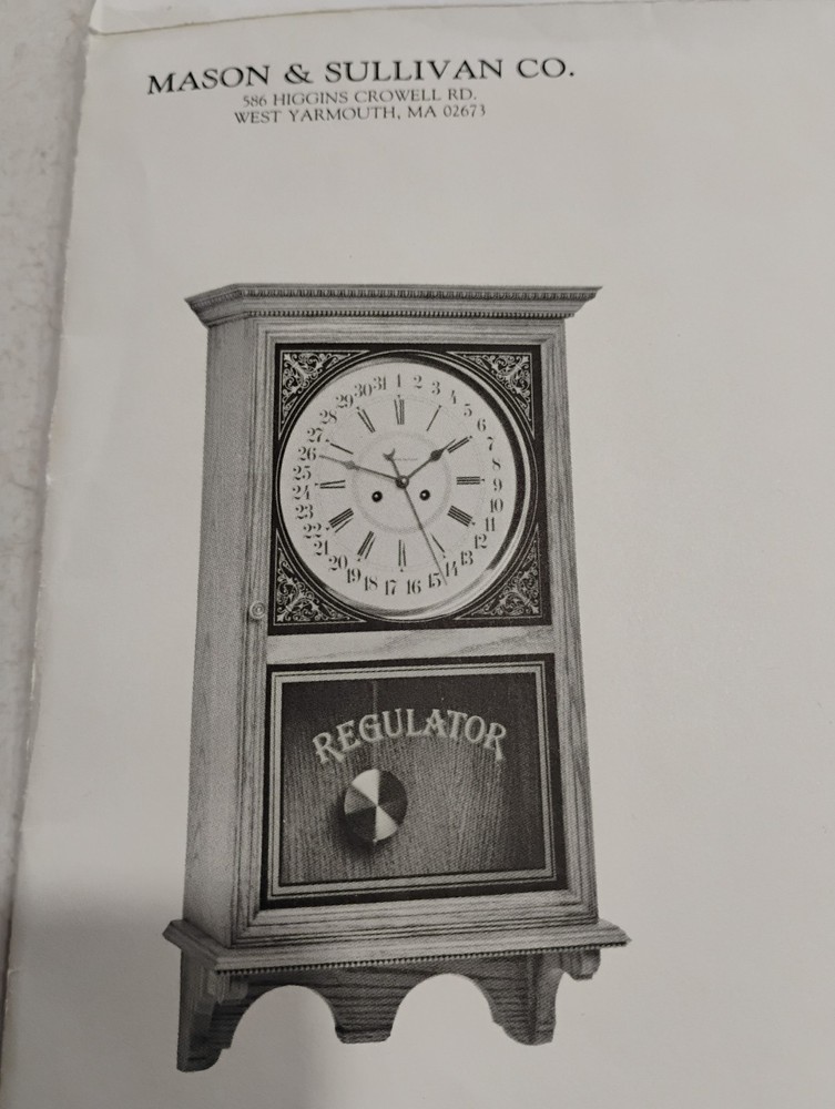 Clock Kit Mason & Sullivan Railroad Regulator New