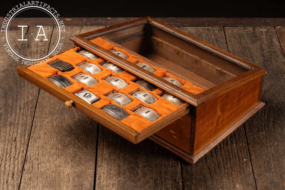 Antique "Hickok" Belt Buckle Display Case