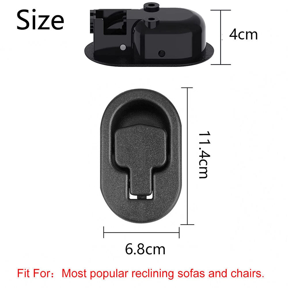 2PCS Universal Replacement Sofa Chair Recliner Pull Handle Release Lever Black