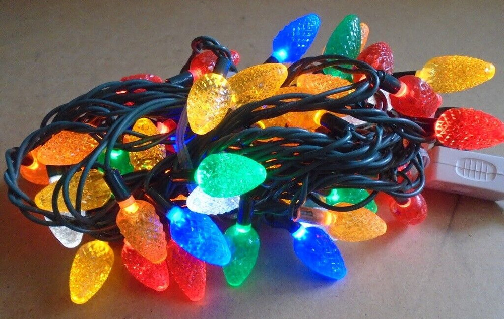 Christmas Lights Celebrations Multi-Color LED 60 Bulbs (C6) 2-String SETS