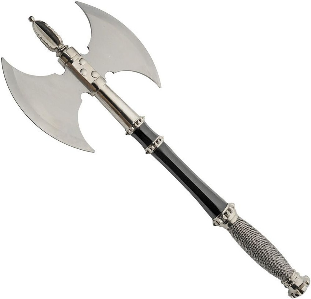 Double Bit Squire Axe With Display Plaque, Wire Wrapped Handle, 21”