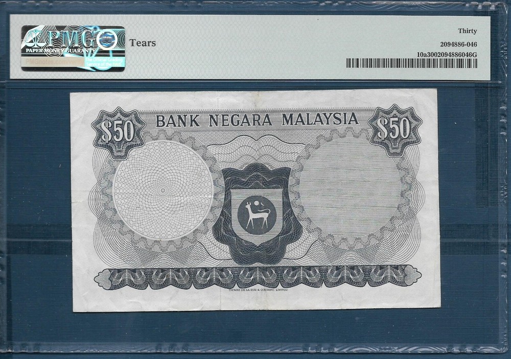 Malaysia 50 Ringgit, 1972, P 10a, PMG 30 VF