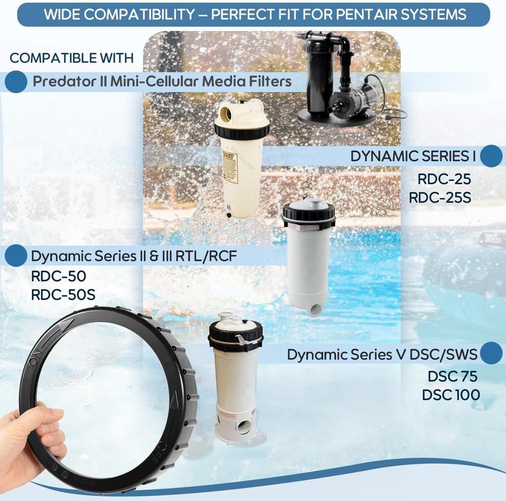 Replace for Pentair R172214 Lock Ring For Pool/Spa Filter, Feeder,Leaf Traps