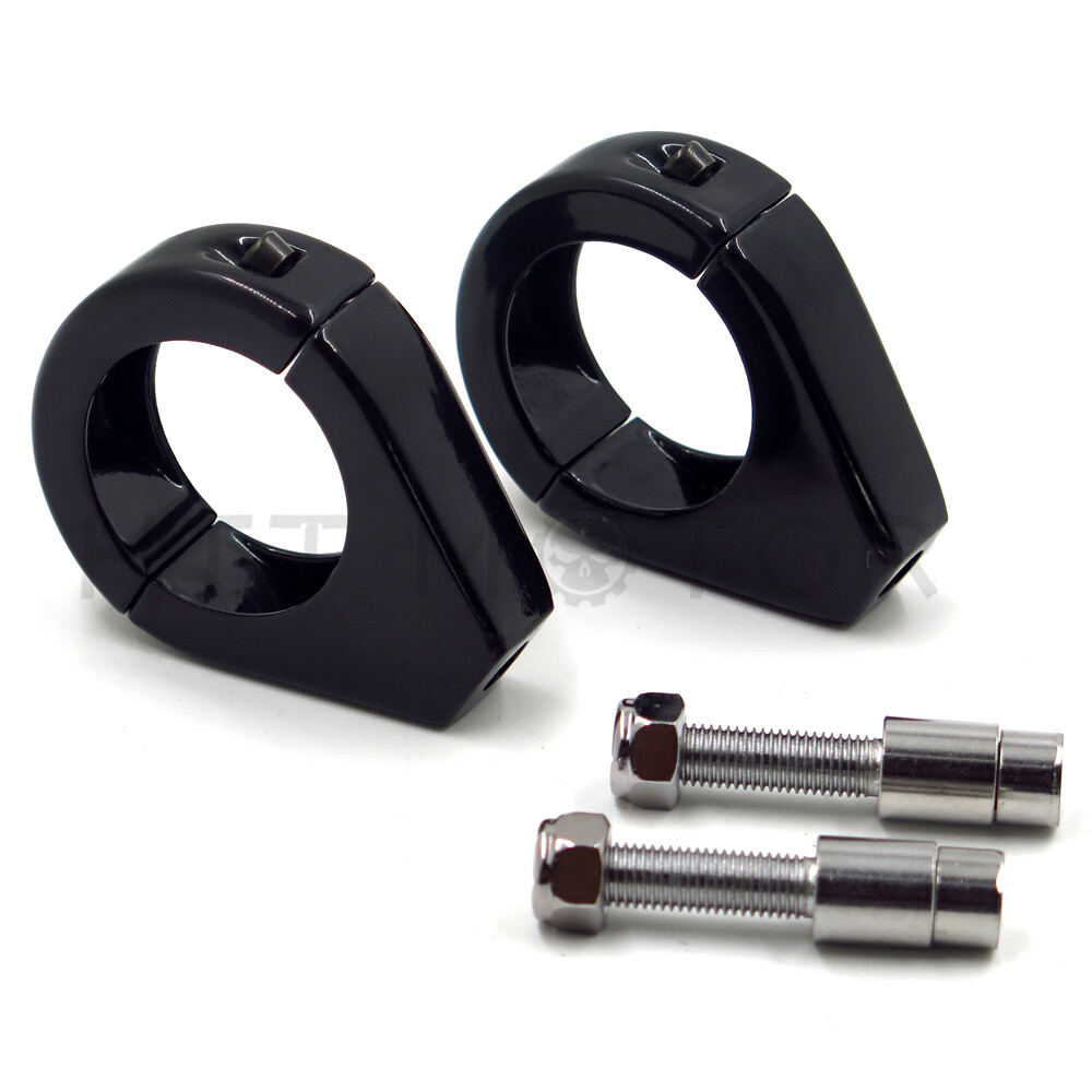41mm Fork Turn Signal Indicator Light Relocation Bracket Clamps Mount for Harley