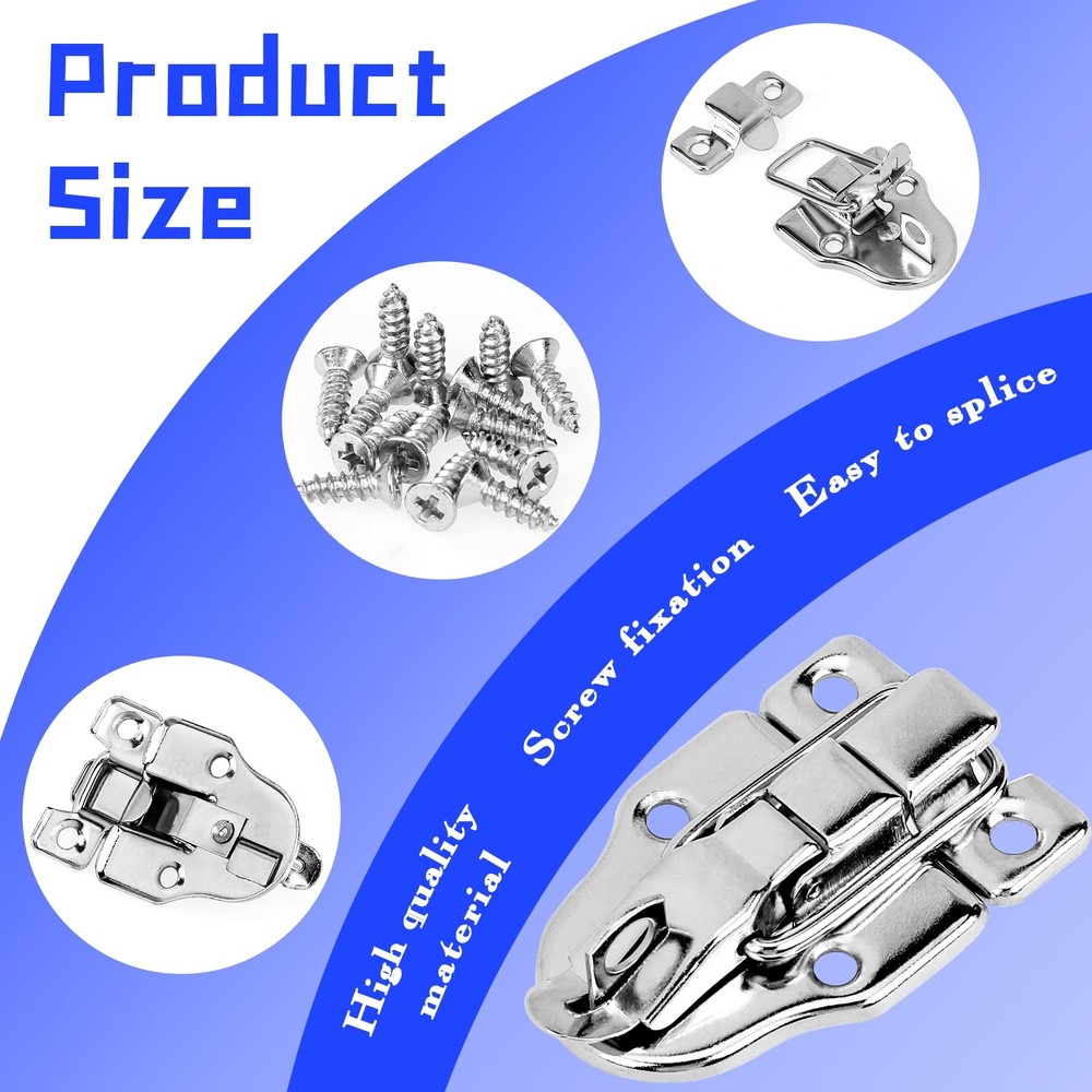 2 Pack Metal Duck-Billed Box Hasp Lock Toggle Latch Catch, Toolbox...