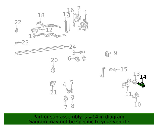 Genuine GM Door Lock Key 01154607