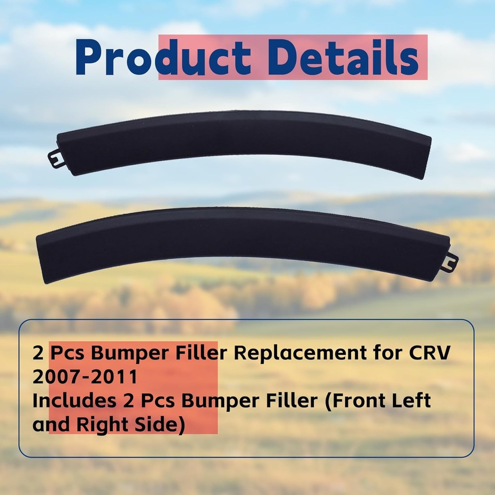 2 Pcs Bumper Filler Front Left Driver Side and Front Right Passenger Side Replac
